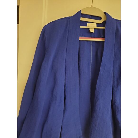 Women's Chico's Blue Rayon Blend Open Front Lightweight Blazer | Size 1 (Medium) - Picture 4 of 6